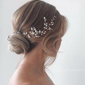 Ulyana Aster - Alexa bridal hairpiece, silver, OS